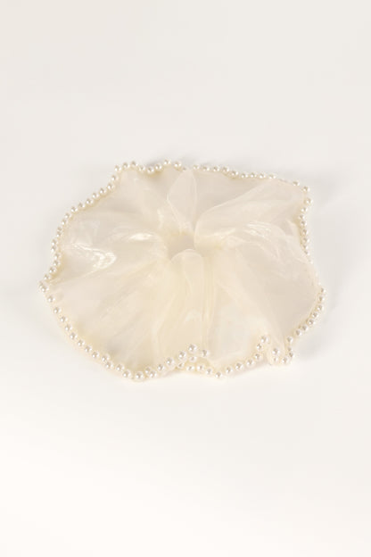 Astoria Pearl Hair Tie - Black Cream