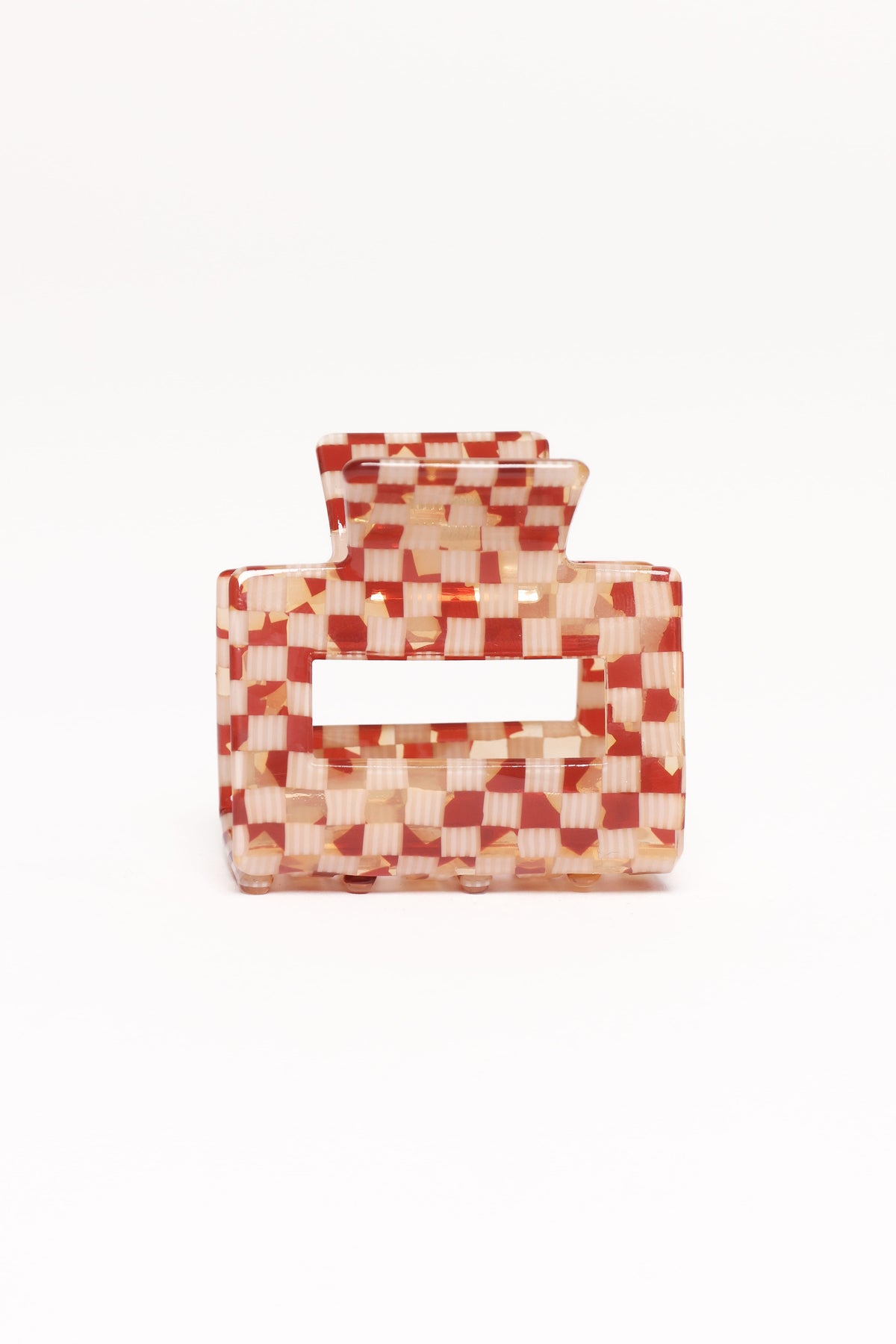 Capri Hair Clip - Tan Check