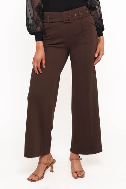 Benton Belted Pant - Brown