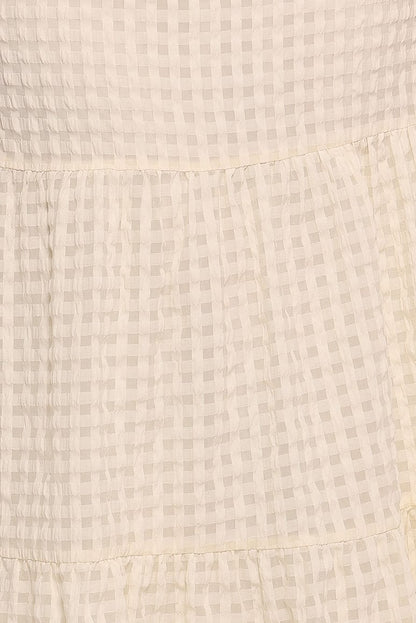 Farica Gingham Midi Skirt - Cream