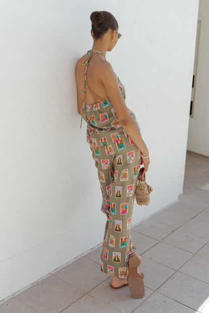 Hana Pants - Olive Print