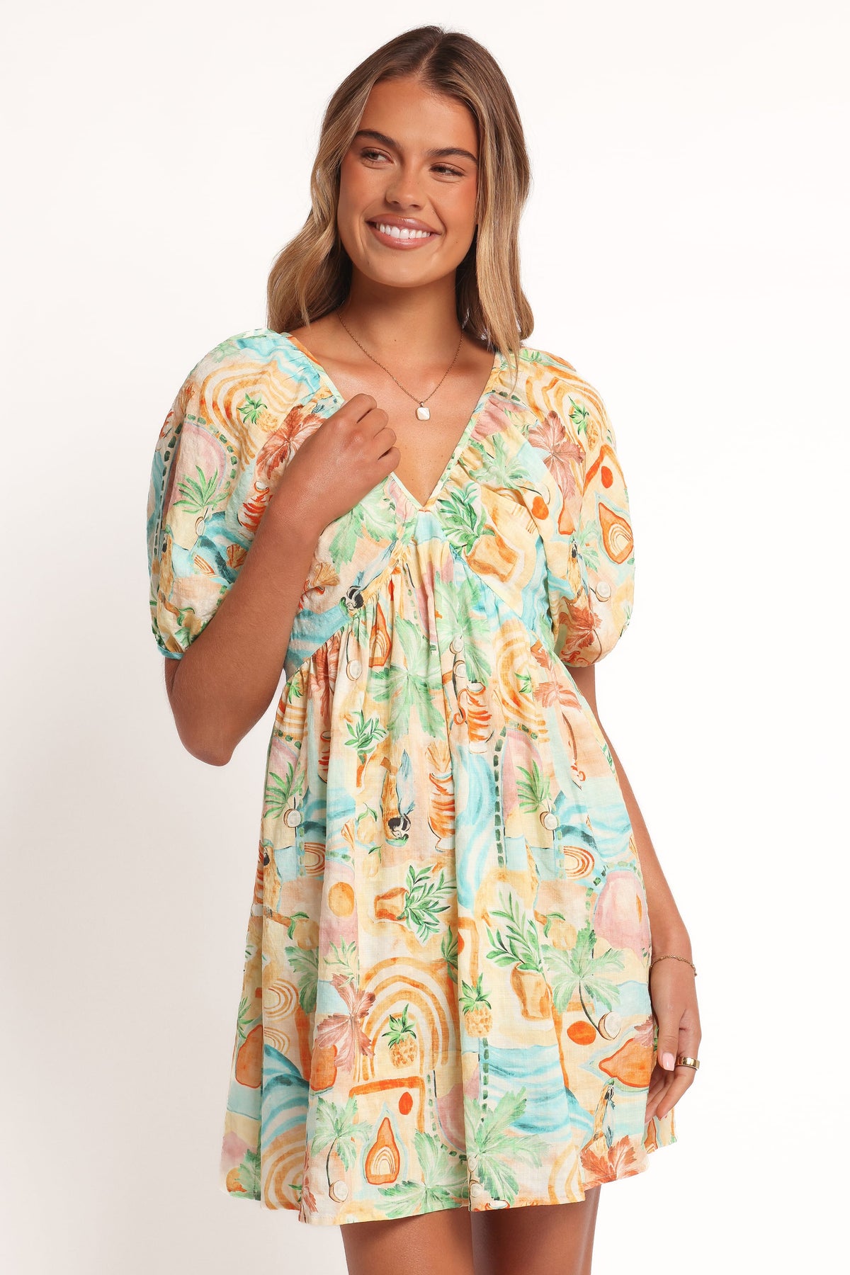 Cadhla Mini Dress - Golden Palm