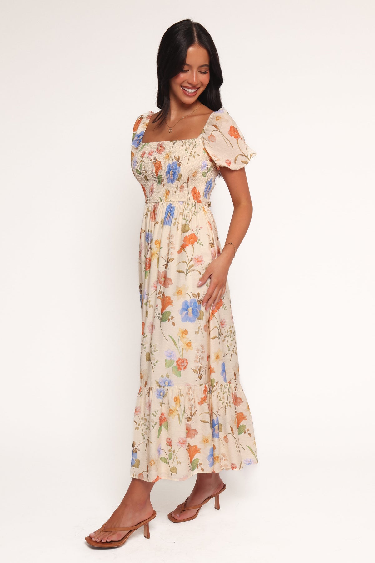 Cecelia Puff Sleeve Maxi Dress - Floral