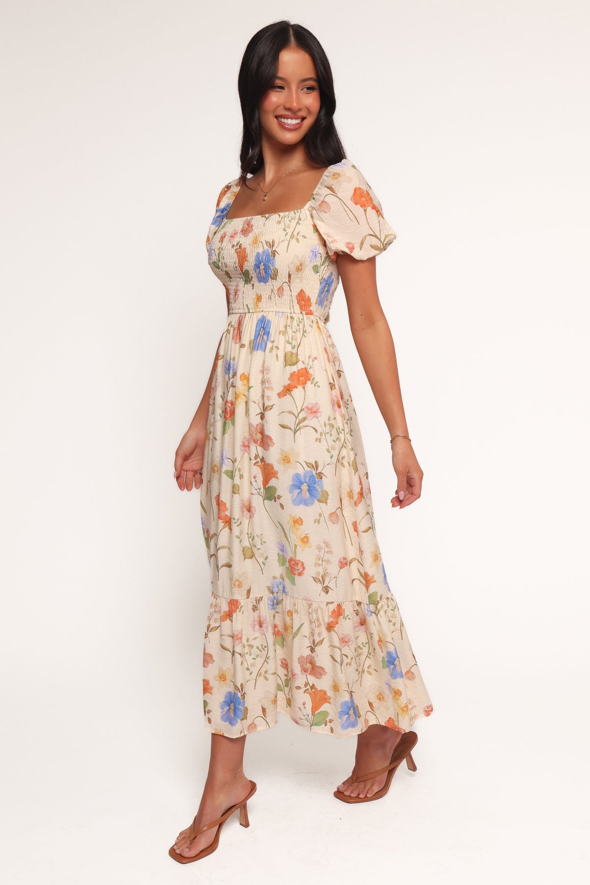 Cecelia Puff Sleeve Maxi Dress - Floral