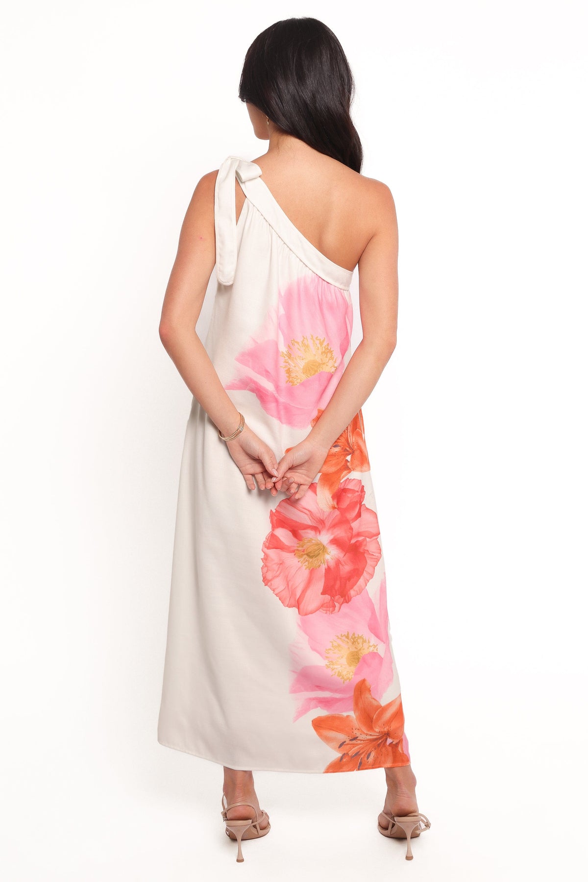 Charlize Maxi Dress - White Pink