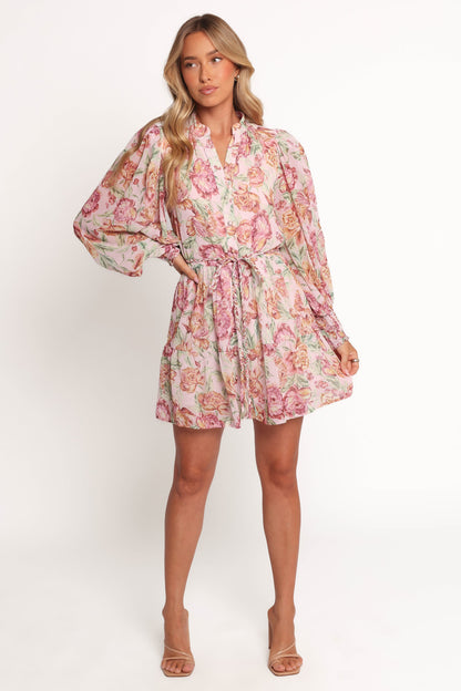Elba Long Sleeve Mini Dress - Veiled Floral