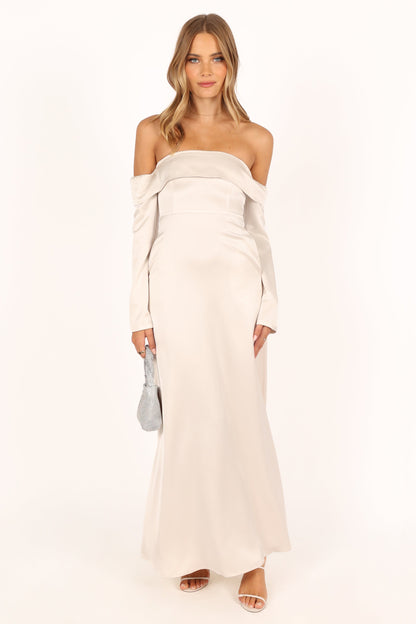 Gigi Off Shoulder Maxi Dress - Cream