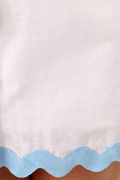 Harry Mini Dress - White Blue