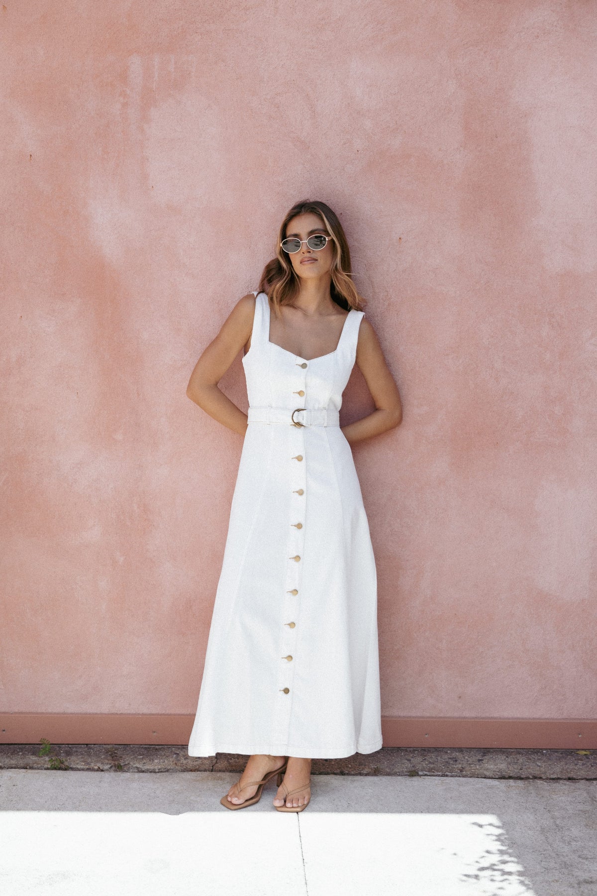 Jennings Midi Dress - White