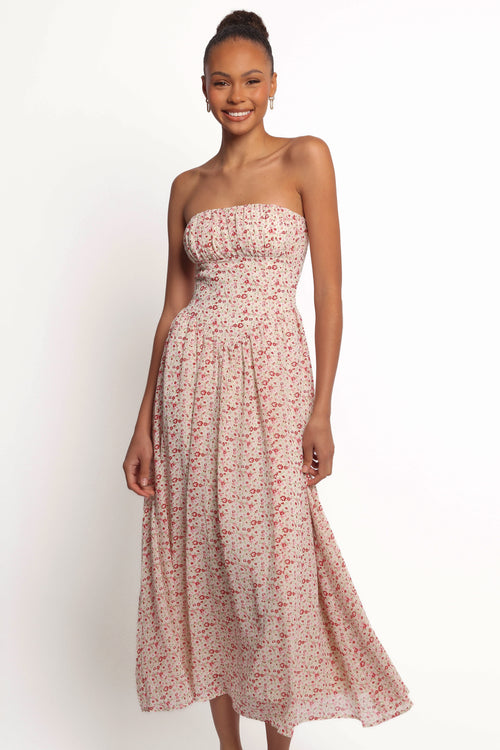 Jody Strapless Maxi Dress - Floral