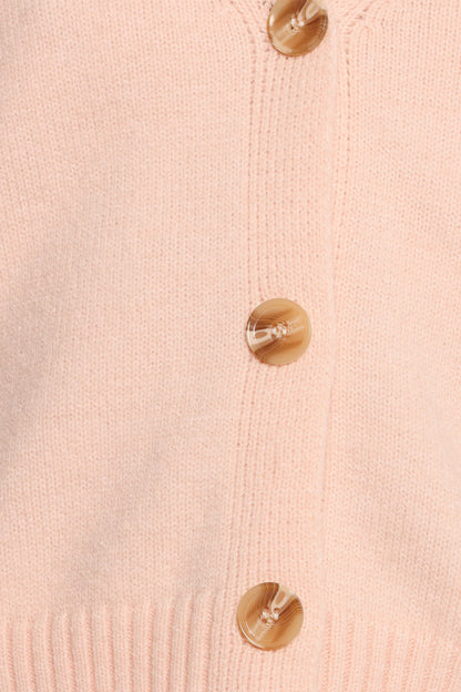 Isabel Button Front Cardigan - Pale Pink