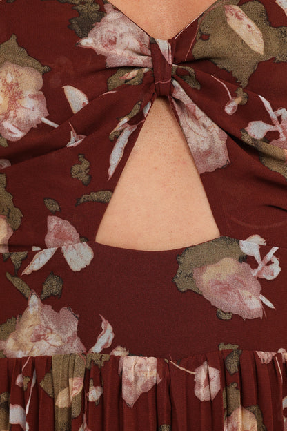 Alice Wide Leg Jumpsuit - Brown Floral