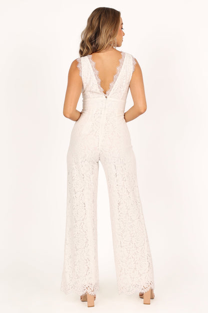Eloise Lace Jumpsuit - Ivory