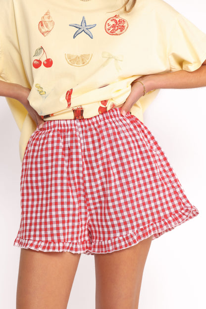 Daphne Short Set - Yellow Red Gingham