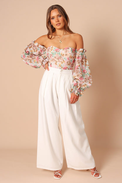 Acantha Bodysuit - Beige Floral