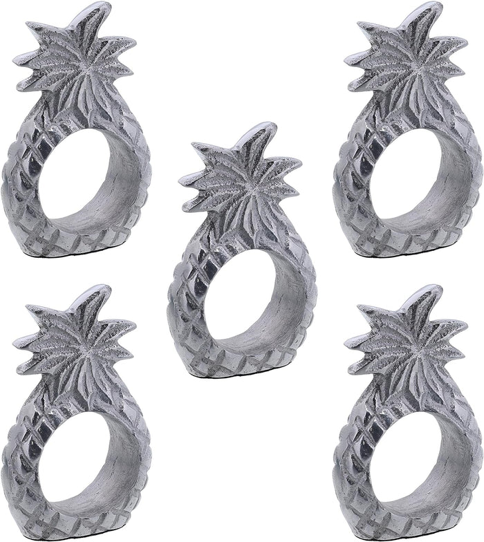 Pinapple Design Napkin Rings - Set of 5
