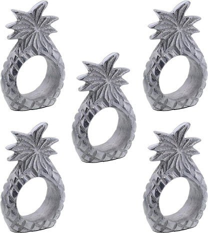 Pinapple Design Napkin Rings - Set of 5