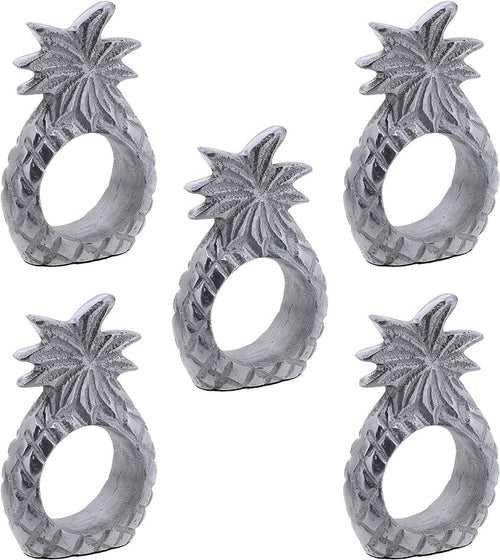 Pinapple Design Napkin Rings - Set of 5