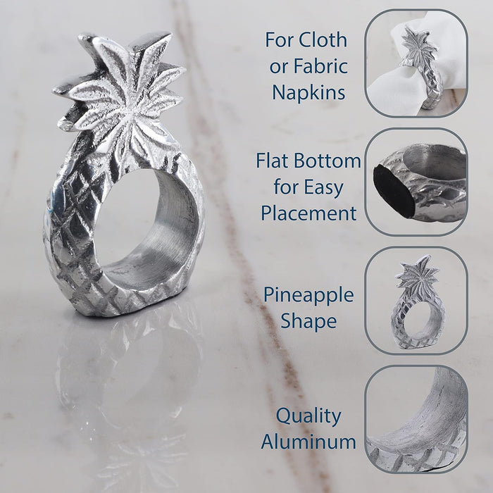 Pinapple Design Napkin Rings - Set of 5