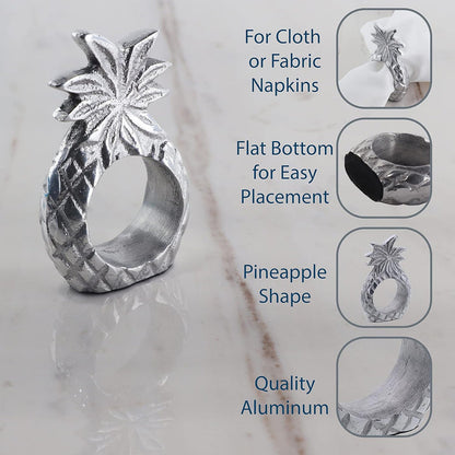 Pinapple Design Napkin Rings - Set of 5