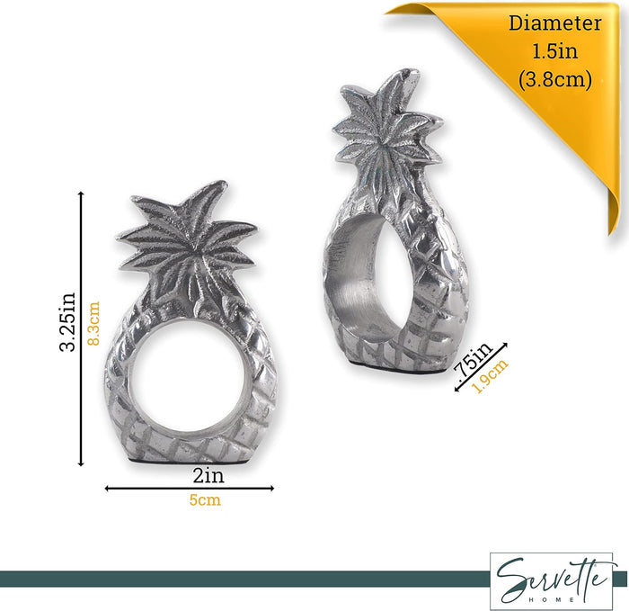 Pinapple Design Napkin Rings - Set of 5