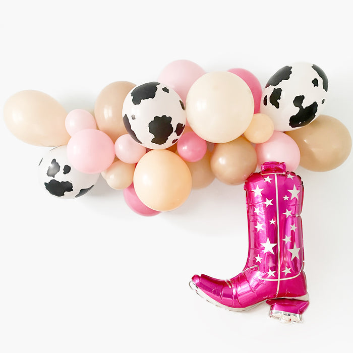 Pink Cowgirl Balloon Garland Kit - Cow Print Balloon - Farm Party - Nash Bach- Last Rodeo
