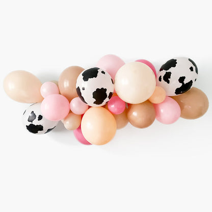 Pink Cowgirl Balloon Garland Kit - Cow Print Balloon - Farm Party - Nash Bach- Last Rodeo