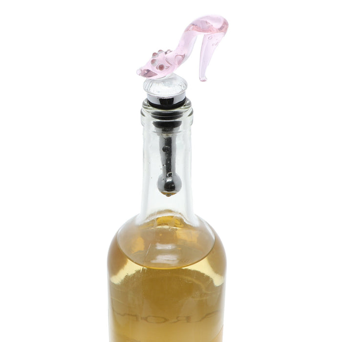 Pink Shoe Glass Wine Stopper