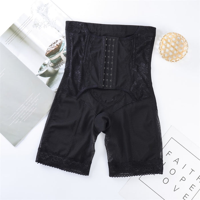 Plus Size Butt Lifter Shapewear Tummy Control Lace Waist Trainer Brief