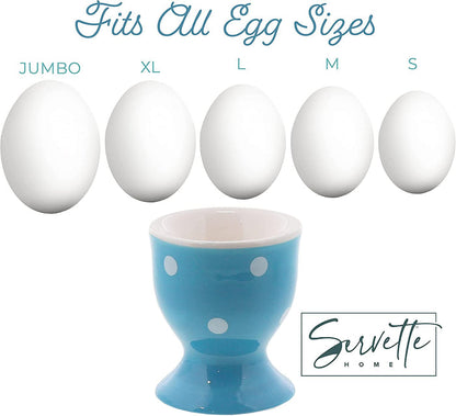 Polka Dot Ceramic Egg Cup - Set of 4