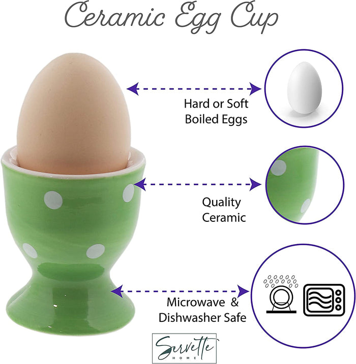 Polka Dot Ceramic Egg Cup - Set of 4