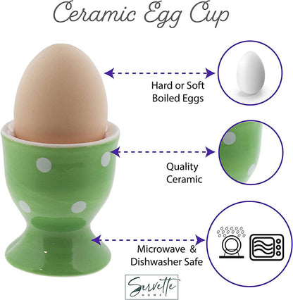 Polka Dot Ceramic Egg Cup - Set of 4
