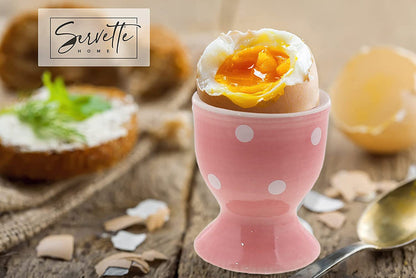 Polka Dot Ceramic Egg Cup - Set of 4