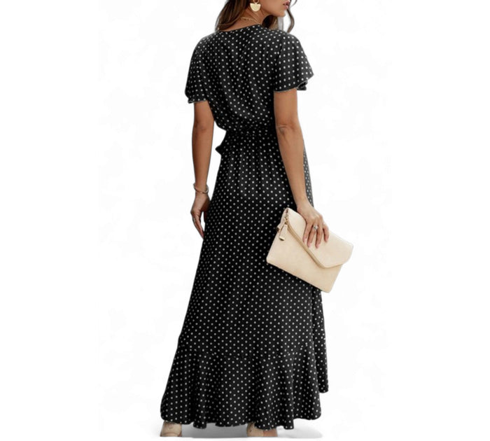 Polka Dot Empire Waist Dress - 260 Broadway Boutique