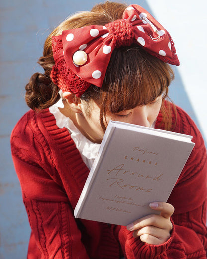 Polka Dot Knitted Bow Headband