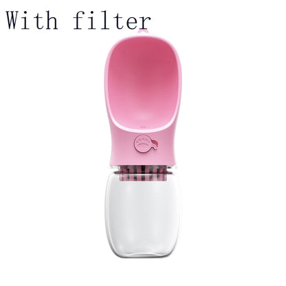 Gadget Gerbil Pink With filter / 350ML Portable Dog Water Bottle