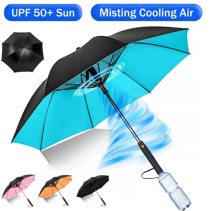 Portable Umbrella with Fan & Misting for Ultimate Comfort - RFE Marketing Ventures
