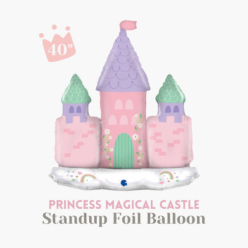 Princess Magical Castle Standup Foil Balloon 40" - Girls Princess Birthday Party Decorations