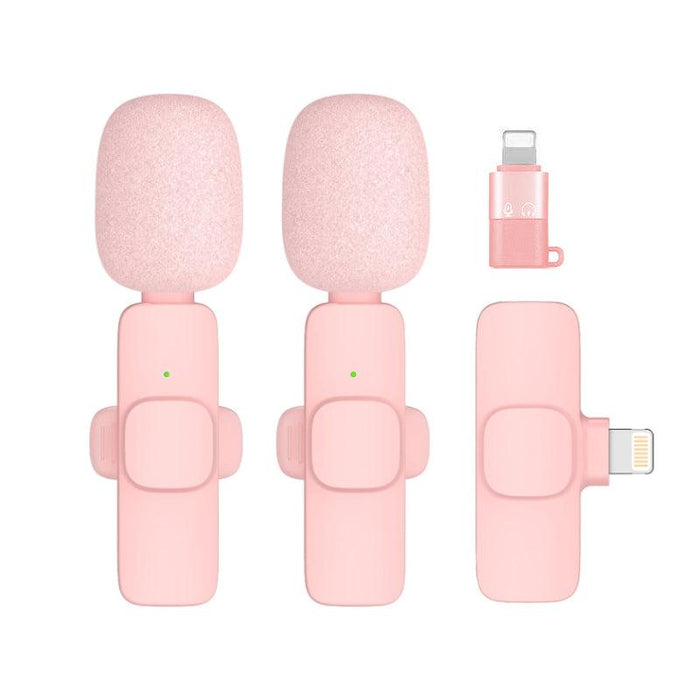 TYPE-C INTERFACE + APPLE ADAPTER / K1 DOUBLE MIC (PINK) WITH HAIRBALL