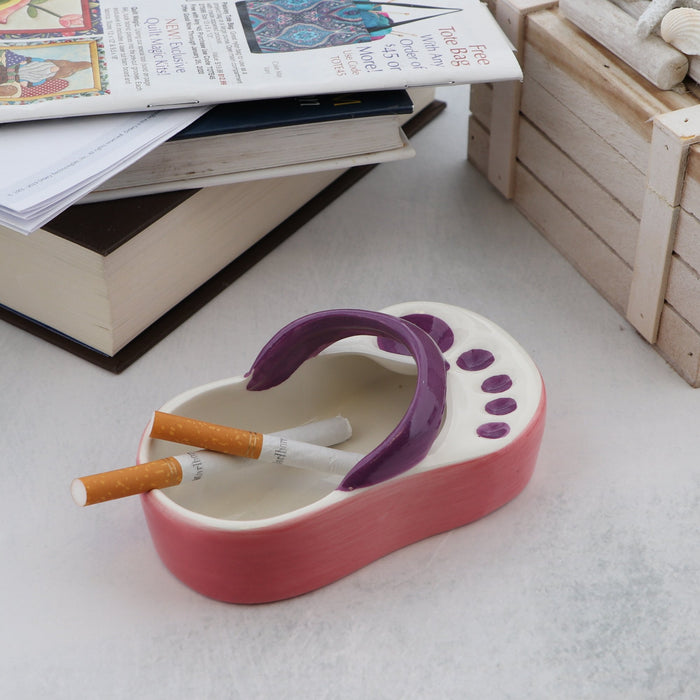 ceramic purple ashtray