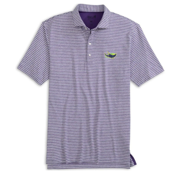 Rays Men's Johnnie-O Purple Striped Alt Clipper Polo