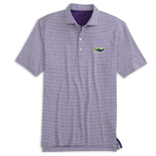 Rays Men's Johnnie-O Purple Striped Alt Clipper Polo