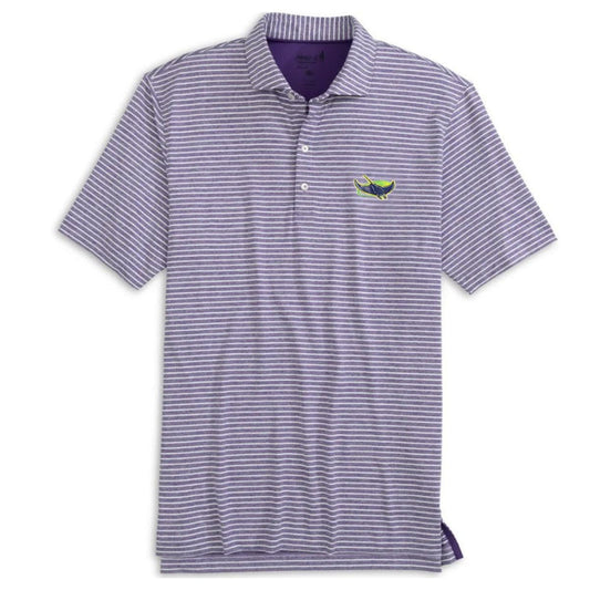 Rays Men's Johnnie-O Purple Striped Alt Clipper Polo