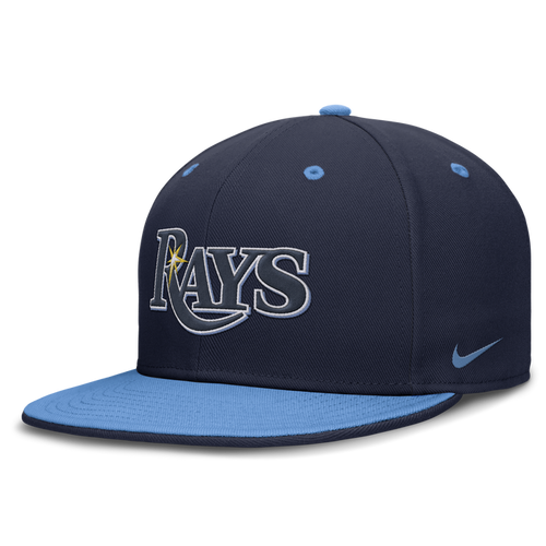 Rays Nike Navy Light Blue Wordmark Primetime Two-Tone Performance Fitted Hat