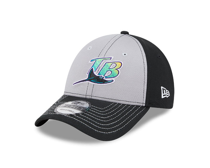 Rays New Era 9Forty Two-Tone Black Gray Coop Snapback Adjustable Hat
