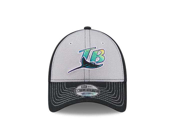Rays New Era 9Forty Two-Tone Black Gray Coop Snapback Adjustable Hat