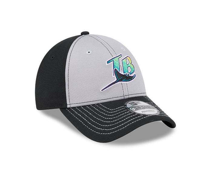 Rays New Era 9Forty Two-Tone Black Gray Coop Snapback Adjustable Hat