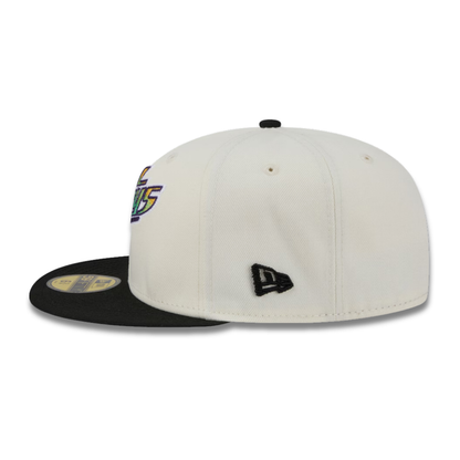 Rays New Era Cream Black Devil Rays Two-Tone Stitch 59Fifty Fitted Hat