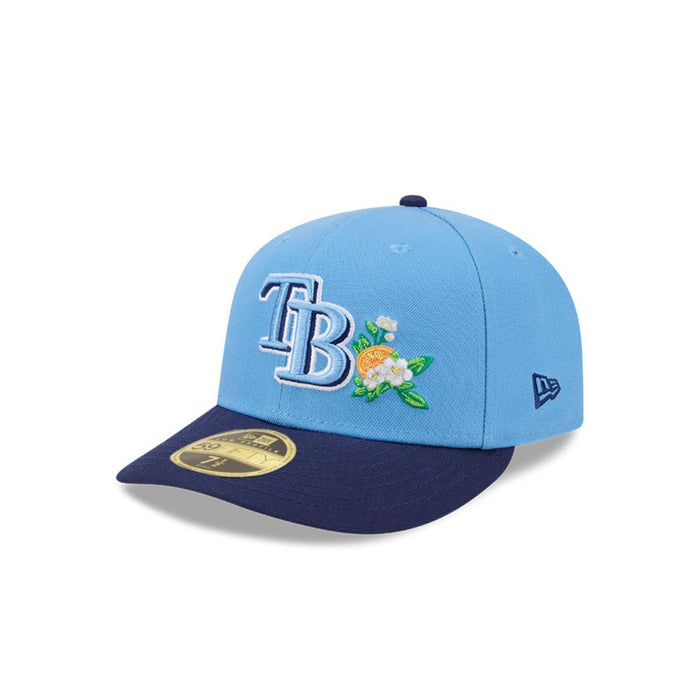 Rays New Era Light Blue Navy TB 2026 Spring Training On-Field Low Profile 59Fifty Fitted Hat