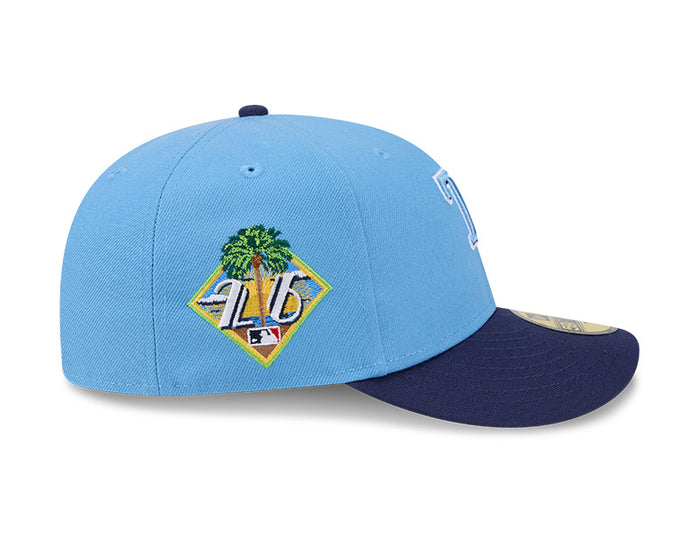 Rays New Era Light Blue Navy TB 2026 Spring Training On-Field Low Profile 59Fifty Fitted Hat